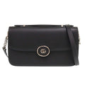Gucci Double Leather Black Shoulder Bag