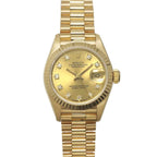 Rolex Datejust No Watch Diamond Champagne Gold 18k Yellow Automatic Winding