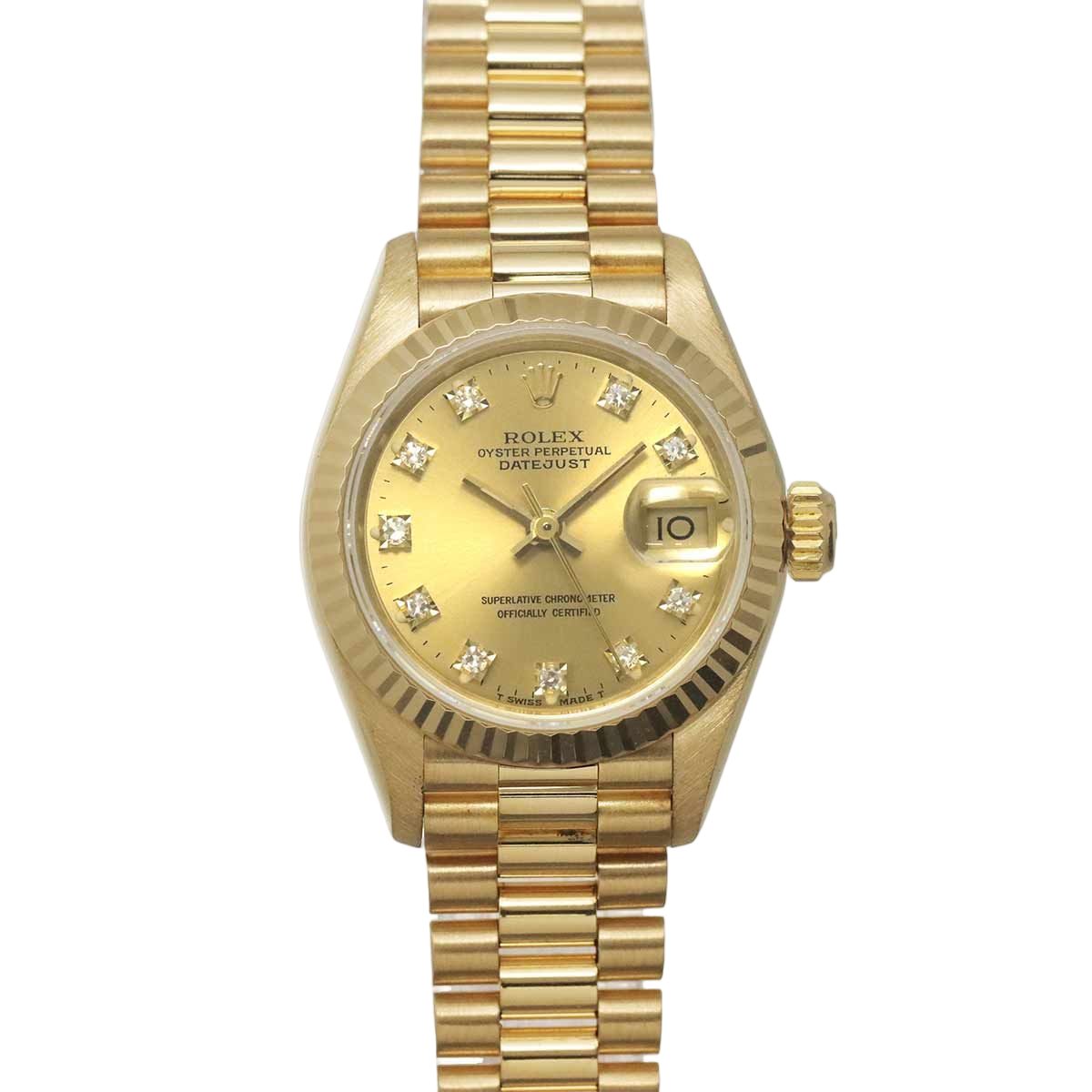 Rolex Datejust No Watch Diamond Champagne Gold 18k Yellow Automatic Winding