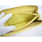 Chanel Zip Around Wallet Yellow Lambskin Digits — view 4