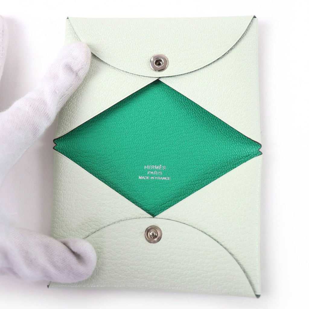 Hermes Calvi Chevre Verfiz Mint Card Case — view 5