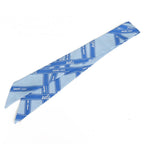 Hermes Twilly Blue Silk Bolduc Pattern Scarf