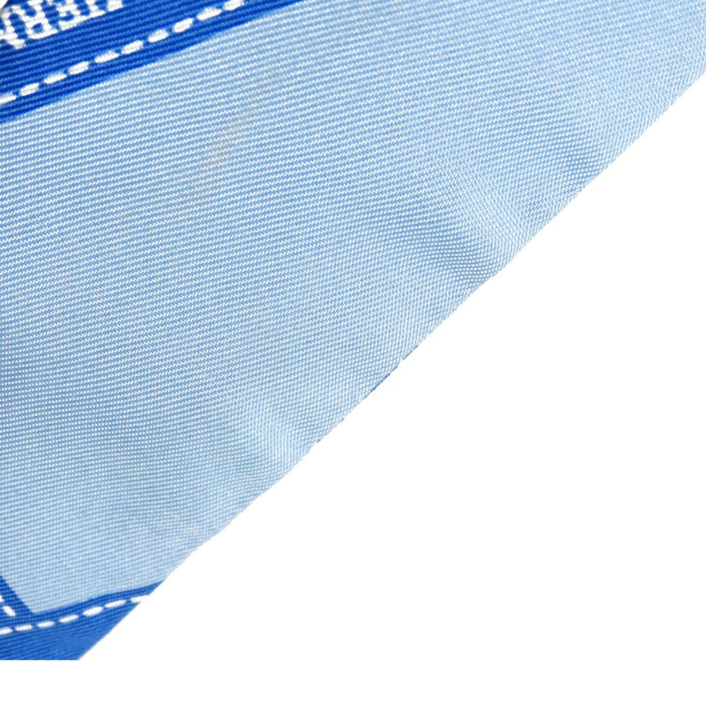 Hermes Twilly Blue Silk Bolduc Pattern Scarf — view 5