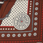 Hermes Carre 140 Scarf Zouavers ET Dragons Bandana Brown Large Shawl — view 7