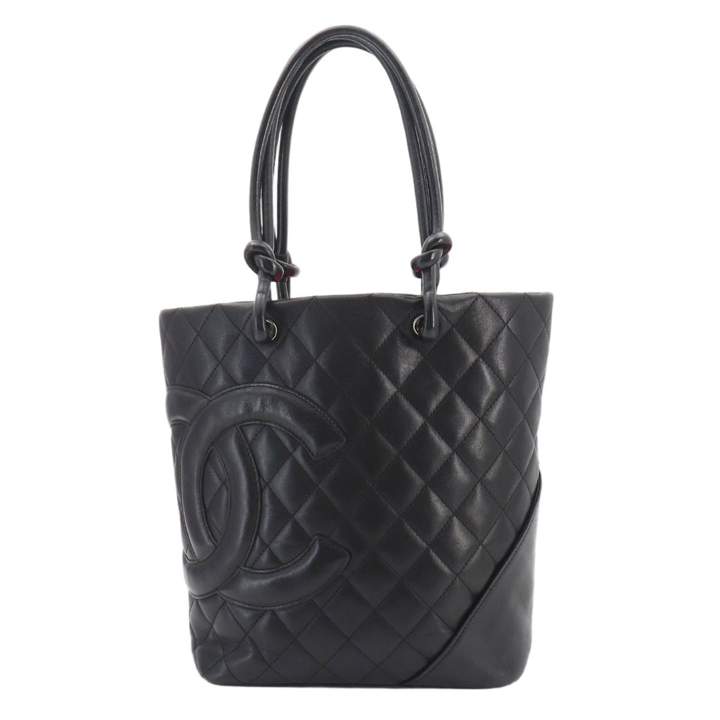 Chanel Cambon Line Tote Calfskin Black Silver