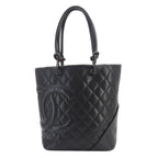 Chanel Cambon Line Tote Calfskin Black Silver