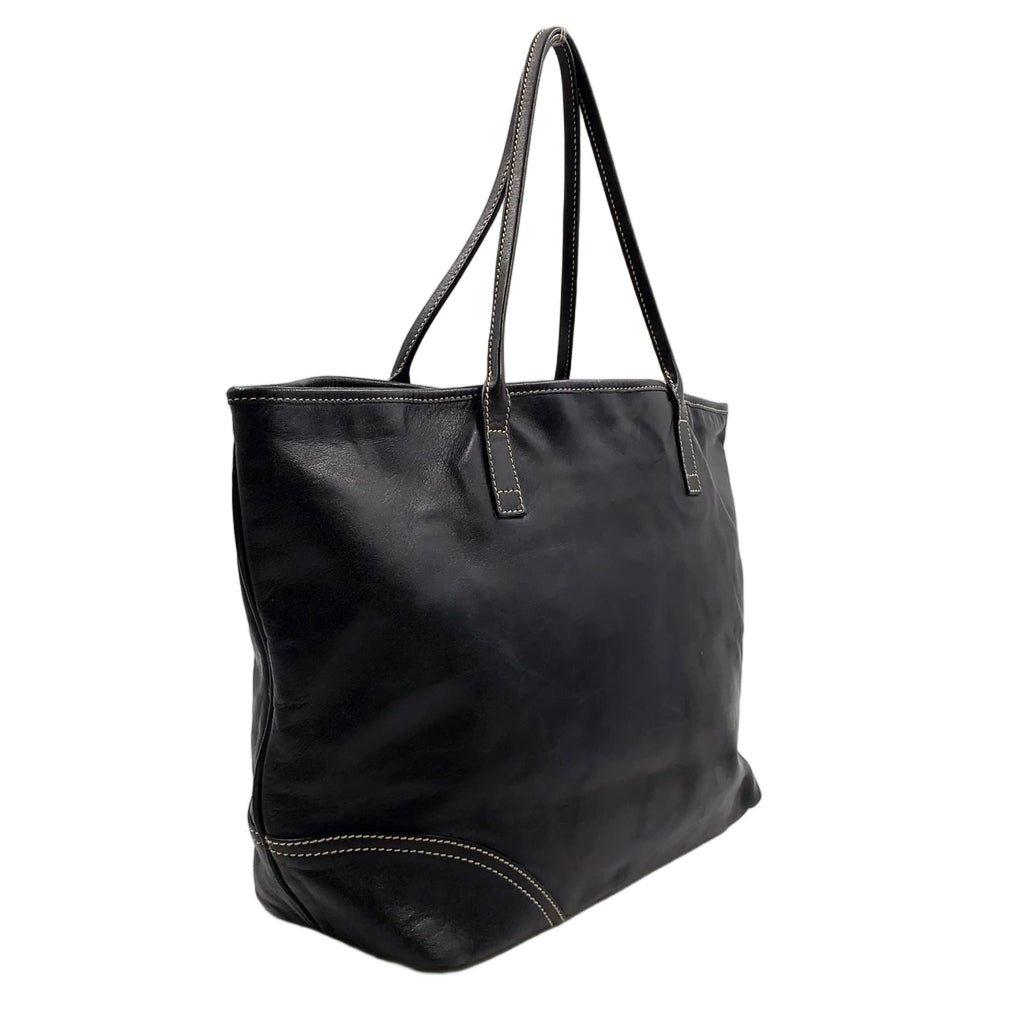 Gucci New Brit Leather Black Tote Silver — view 2
