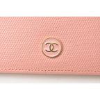 Chanel Wallet Long Coco Mark Button Motif Leather Rose — view 3