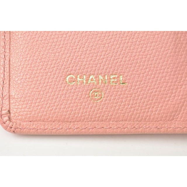 Chanel Wallet Long Coco Mark Button Motif Leather Rose — view 6