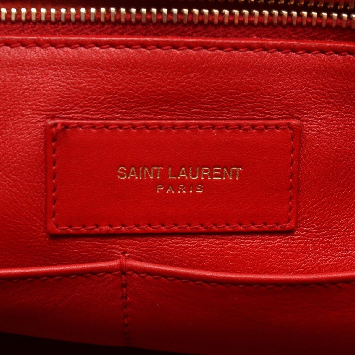 Saint Laurent Paris Handbag Yline Cabas Red Leather Chic — view 4
