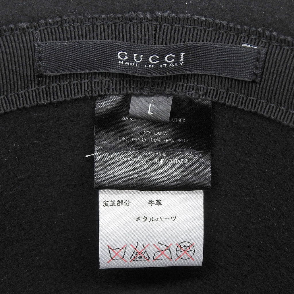 Gucci Wool Leather with Interlocking Felt Hat — view 8