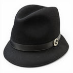 Gucci Wool Leather with Interlocking G Felt Hat
