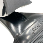 Louis Vuitton Stellar Line Sandals Shoes Leather Patent Black Gold Logo Strap — view 8