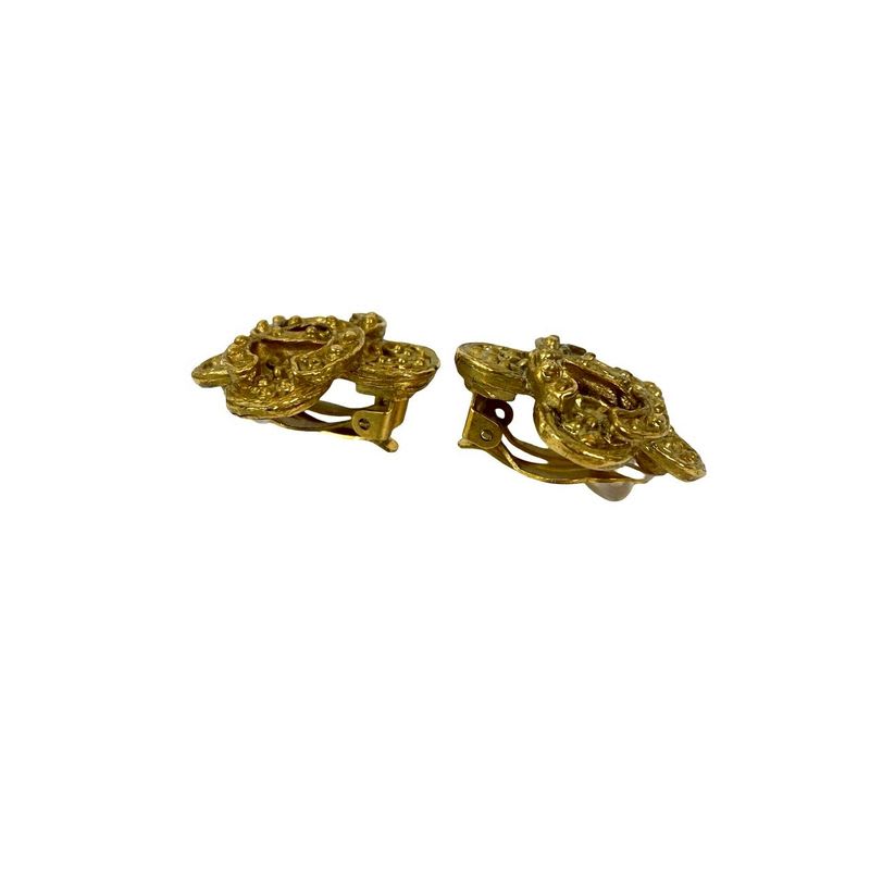 Chanel Vintage Coco Mark Motif GP Earrings Accessory 94A — view 4