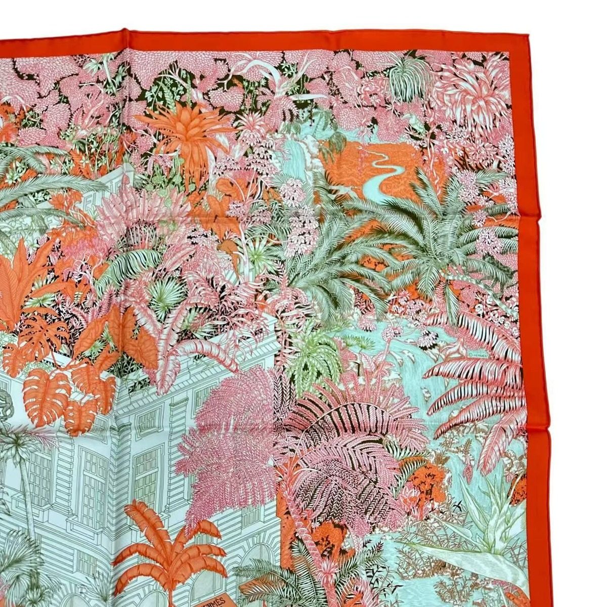 Hermes Carre 90 Faubourg Tropical Multicolor Scarf — view 4