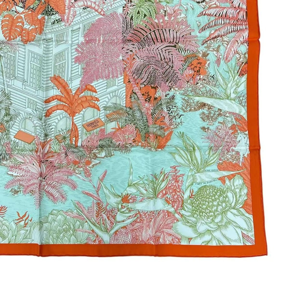 Hermes Carre 90 Faubourg Tropical Multicolor Scarf — view 6
