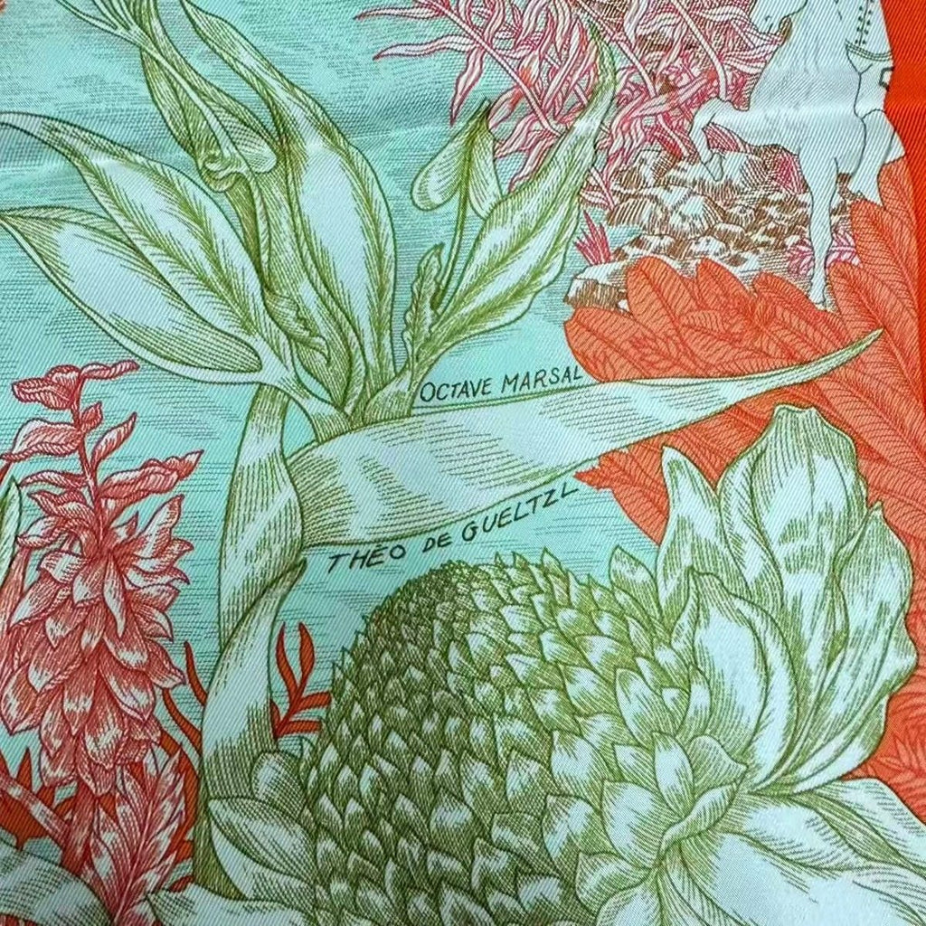 Hermes Carre 90 Faubourg Tropical Multicolor Scarf — view 7
