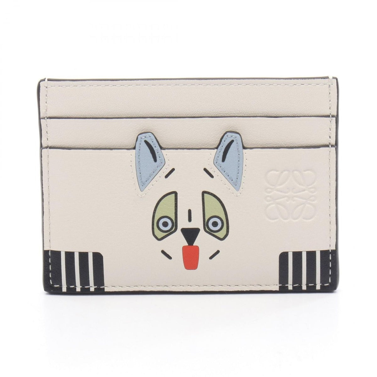 Loewe Card Case Futurist Cat White Leather