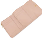Bottega Veneta Cassette Pastel Pink Gold Leather Compact Wallet Intrecciato — view 4