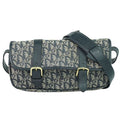 Christian Dior Trotter Shoulder Bag Pochette Canvas Gray Navy