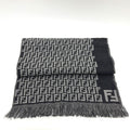 Fendi Scarf Zucca All Over Pattern Wool Gray