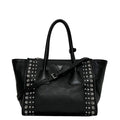 Prada 2-Way Black Nero Leather Glace Calf Studs 231 Shoulder