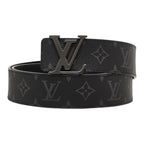 Louis Vuitton Monogram Eclipse Belt LV Initial 40 mm Reversible 38 Black Leather