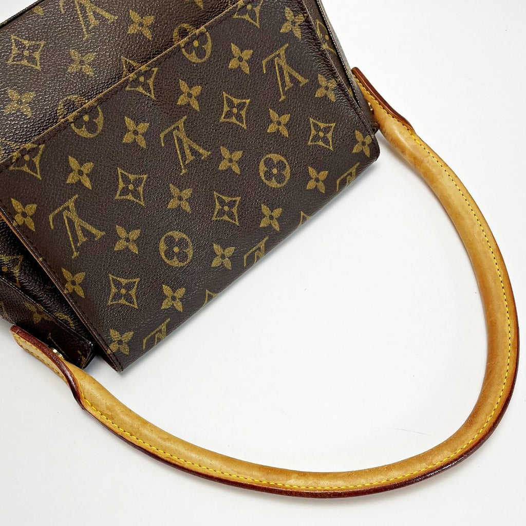Louis Vuitton Monogram Mini Looping Brown Handbag Gold Hardware — view 4