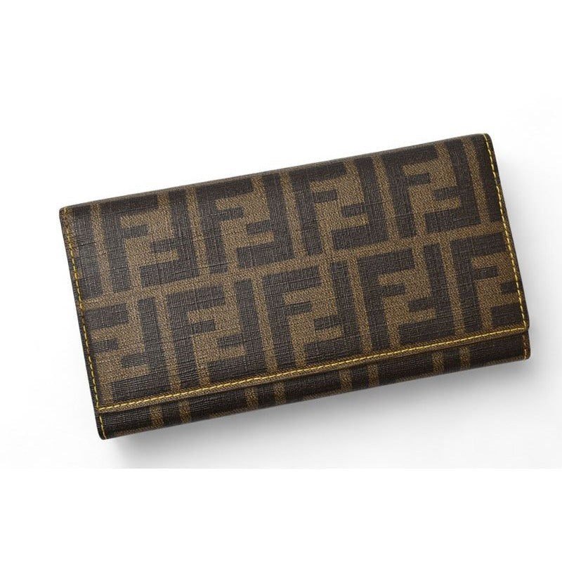 Fendi Wallet Long 8 M0000 Zucca Pattern Brown Yellow — view 2