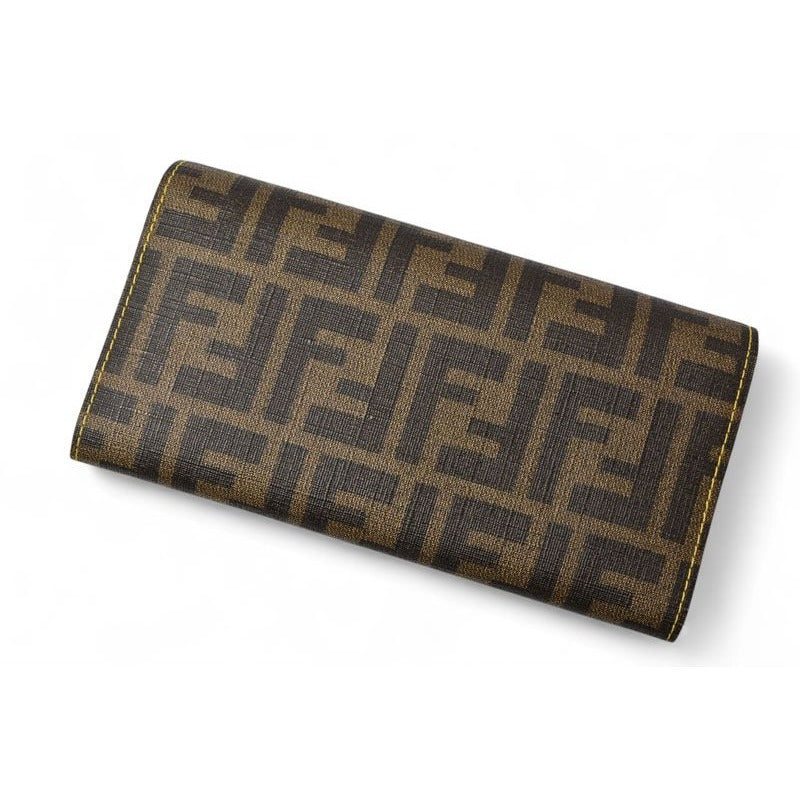 Fendi Wallet Long 8 M0000 Zucca Pattern Brown Yellow — view 3