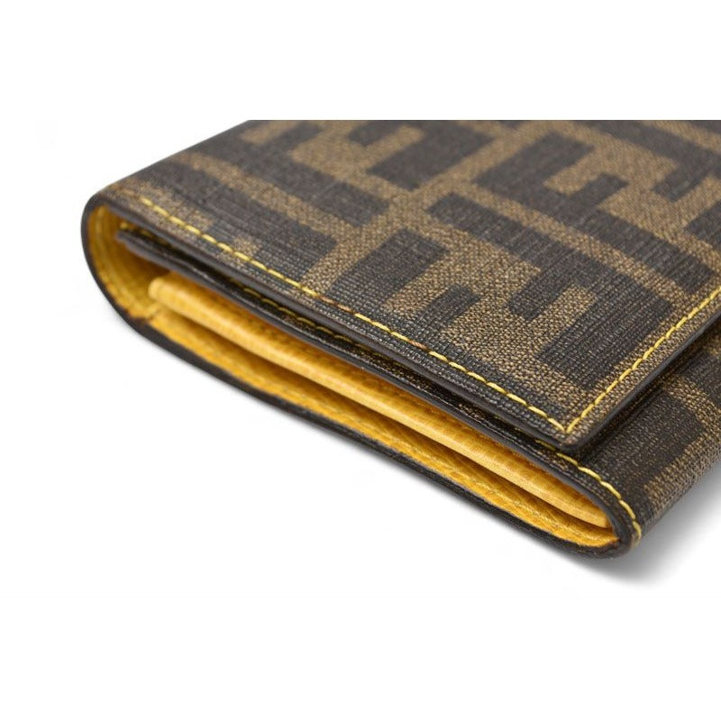 Fendi Wallet Long 8 M0000 Zucca Pattern Brown Yellow — view 4