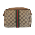 Gucci Vintage Sherry Line Beige GG Supreme Canvas Clutch