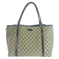 Gucci Beige Brown Gold Hardware GG Supreme Canvas Tote Bag