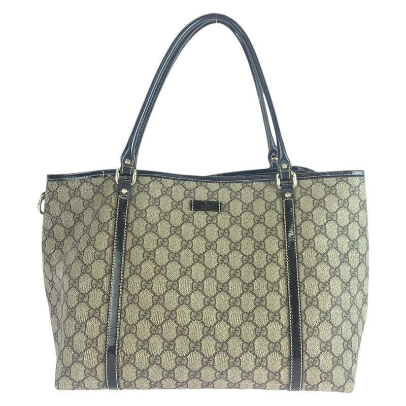 Gucci Beige Brown Gold Hardware GG Supreme Canvas Tote Bag