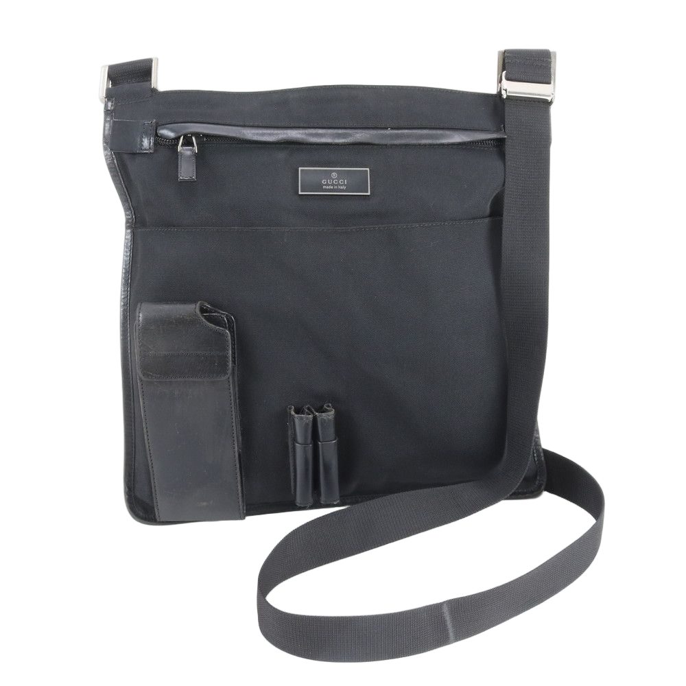 Gucci 019 Leather Shoulder Bag Crossbody Messenger Business Tote Black