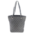 Gucci GG Canvas Leather Tote Shoulder Hand Black
