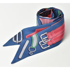 Hermes Twirly Scarf Silk Twill Belt Motif Blue Multi