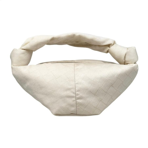 Bottega Veneta Handbag Double Knot Ivory White Silver Hardware