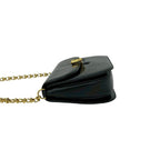 Gucci Vintage Calfskin Leather Chain Shoulder Bag Pochette Black — view 5