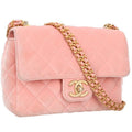Chanel Mini Quilted 20 Velour Chain Shoulder Bag Women
