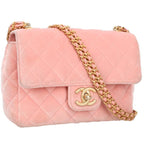 Chanel Mini Quilted 20 Velour Chain Shoulder Bag Women