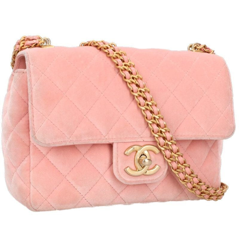 Chanel Mini Quilted 20 Velour Chain Shoulder Bag Women