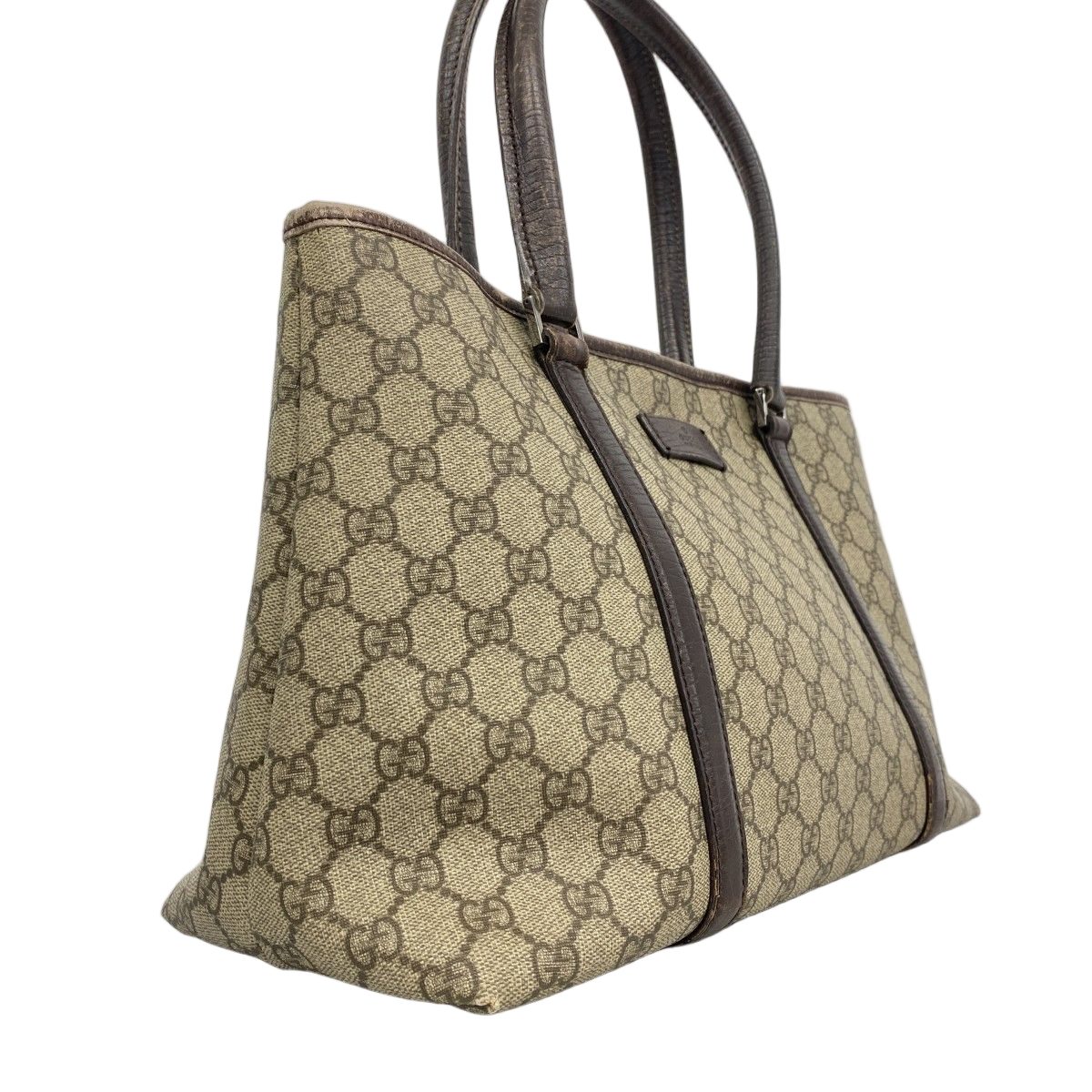 Gucci Tote GG Supreme Brown Silver — view 2