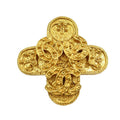 Chanel Triple Coco Mark Vintage 94 a Metal Gold Brooch 0209