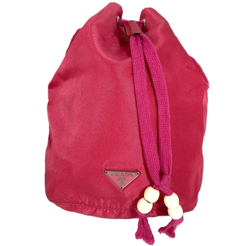 Prada Pouch Triangle Logo Nylon Pink