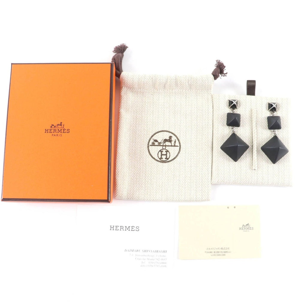 Hermes Medor Gaine GM Swift Earrings Black — view 2