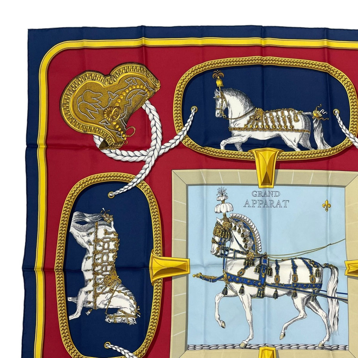 Hermes Carre 90 Grand Apparat Horse Scarf 100% Silk Multicolor — view 2