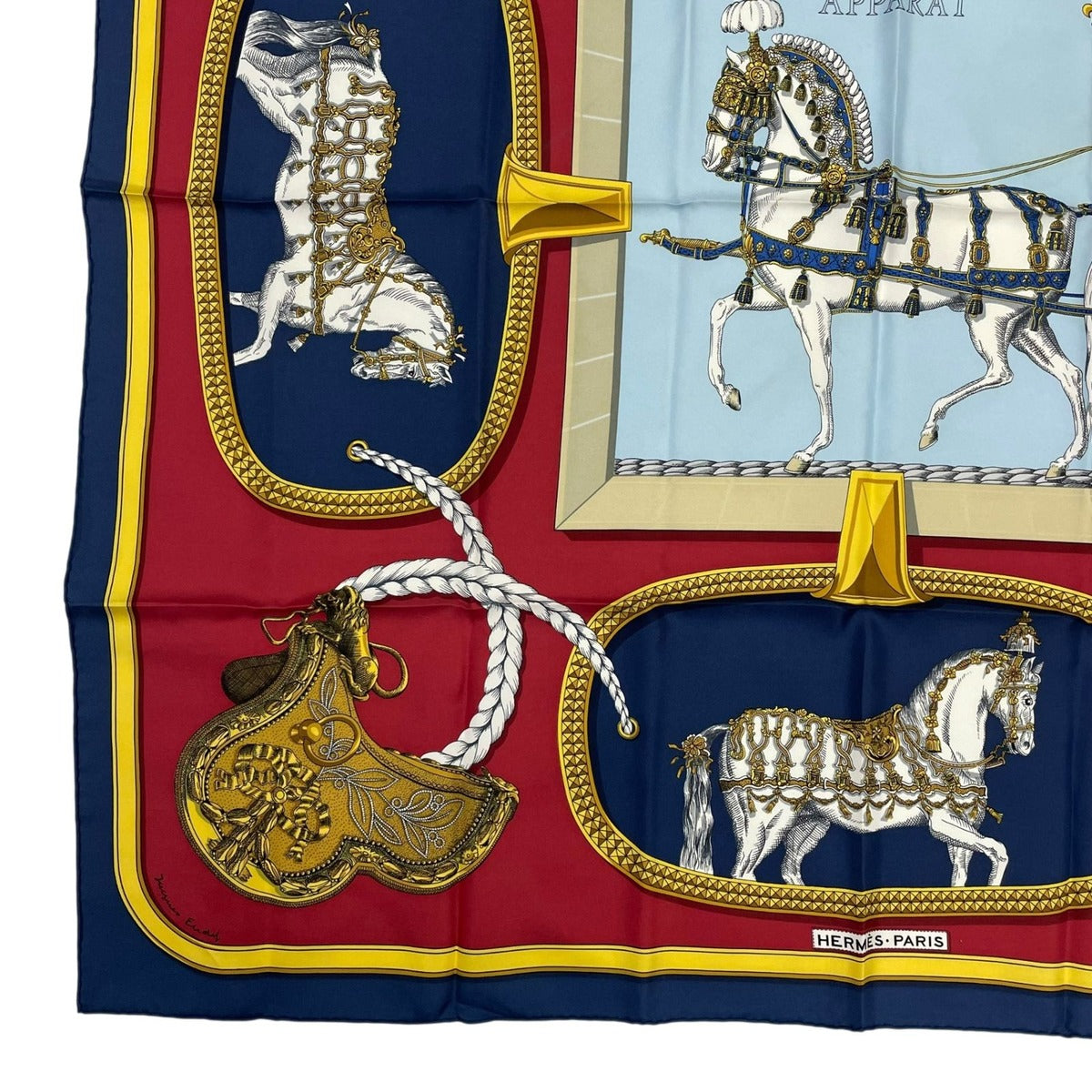 Hermes Carre 90 Grand Apparat Horse Scarf 100% Silk Multicolor — view 4