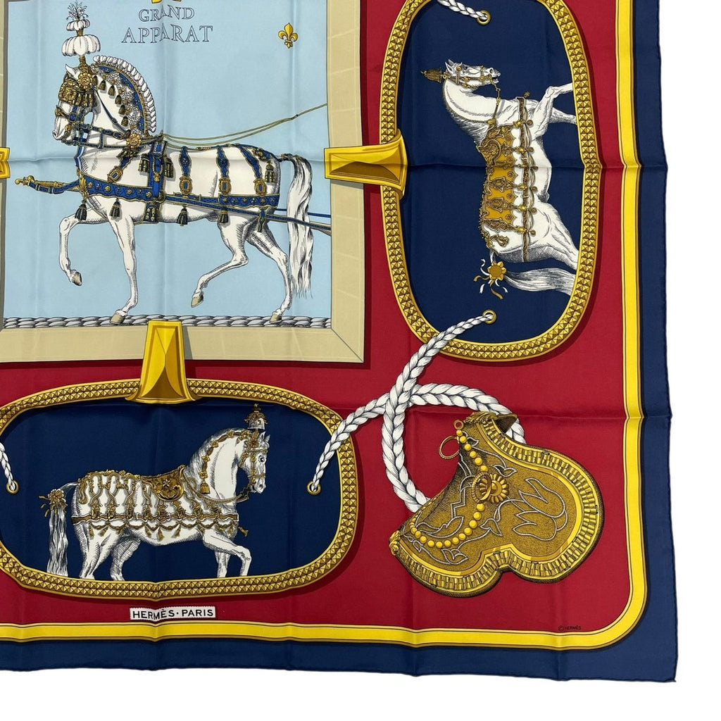 Hermes Carre 90 Grand Apparat Horse Scarf 100% Silk Multicolor — view 5