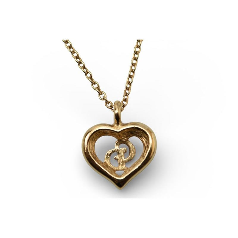 Christian Dior Necklace Pendant Vintage Heart Motif Logo — view 6